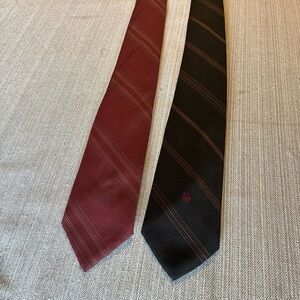 Lot Of Two Vintage Christian Dior Striped Silk/Polyester Neckties
